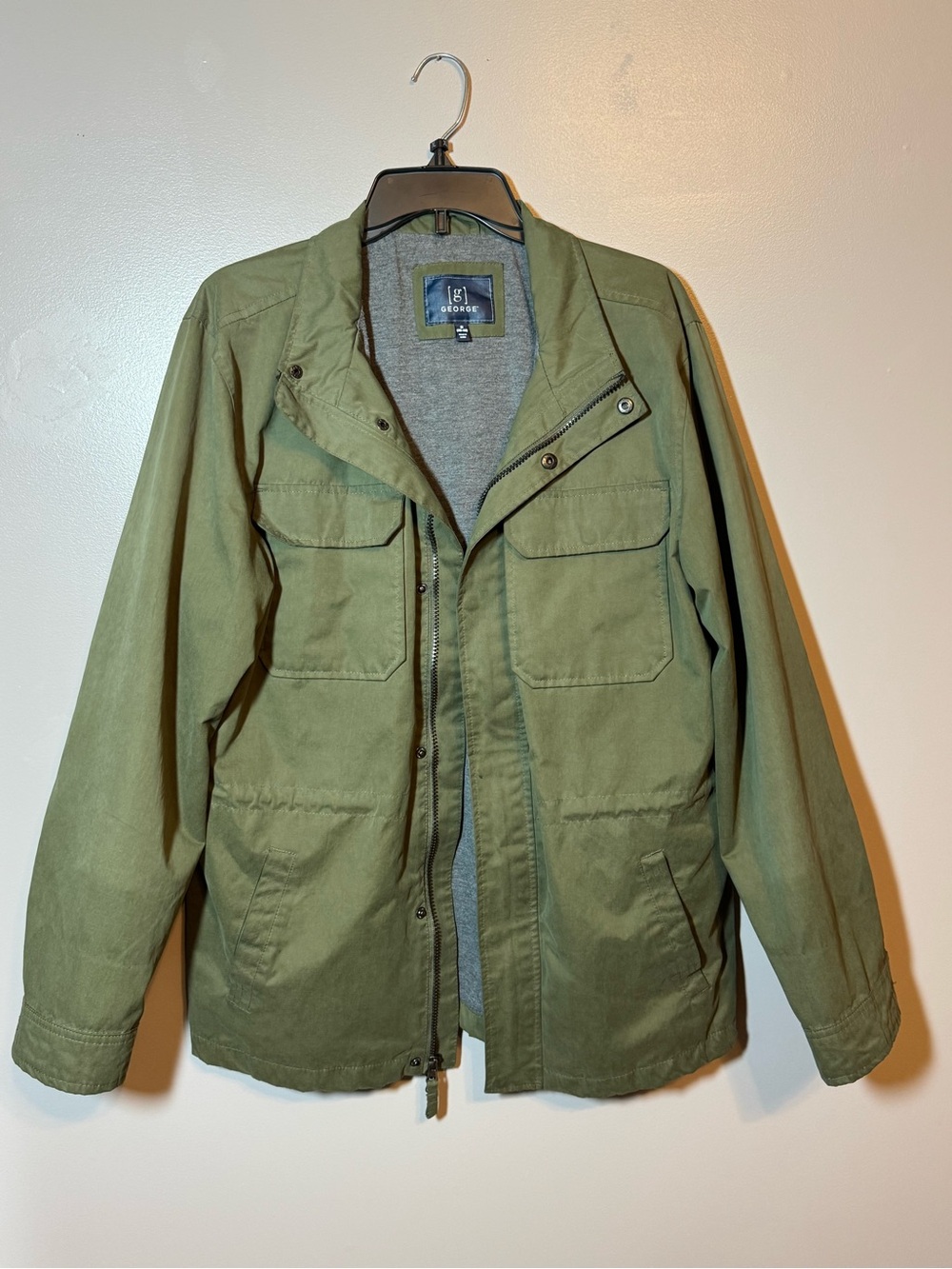 George Men's Olive Green Military Field Jacket Medium